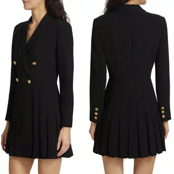 Alice + Olivia Kyrie Tuxedo Dress Black Size 12 - Picture 9 of 11